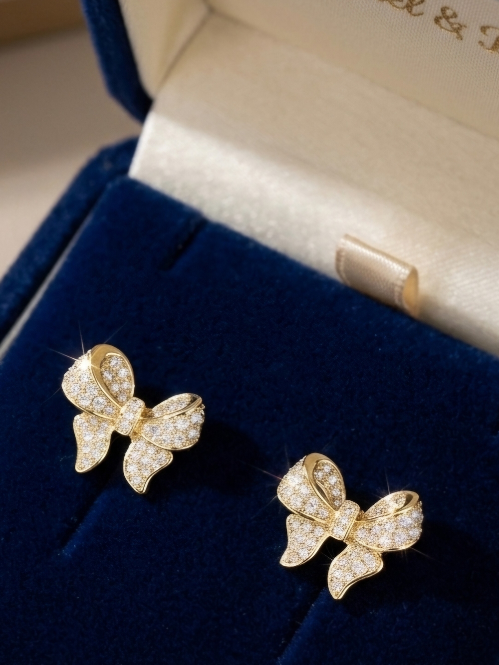Moissanite Bow Stud Earrings